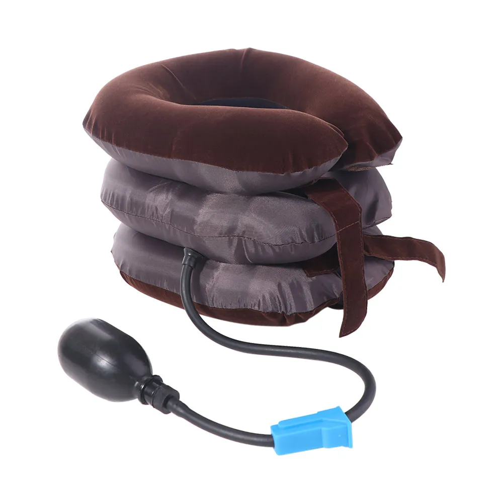3-layer Inflatable Air Neck Stretcher Comfortable Protection Soft Neck Cervical Collar Pillow Breathable