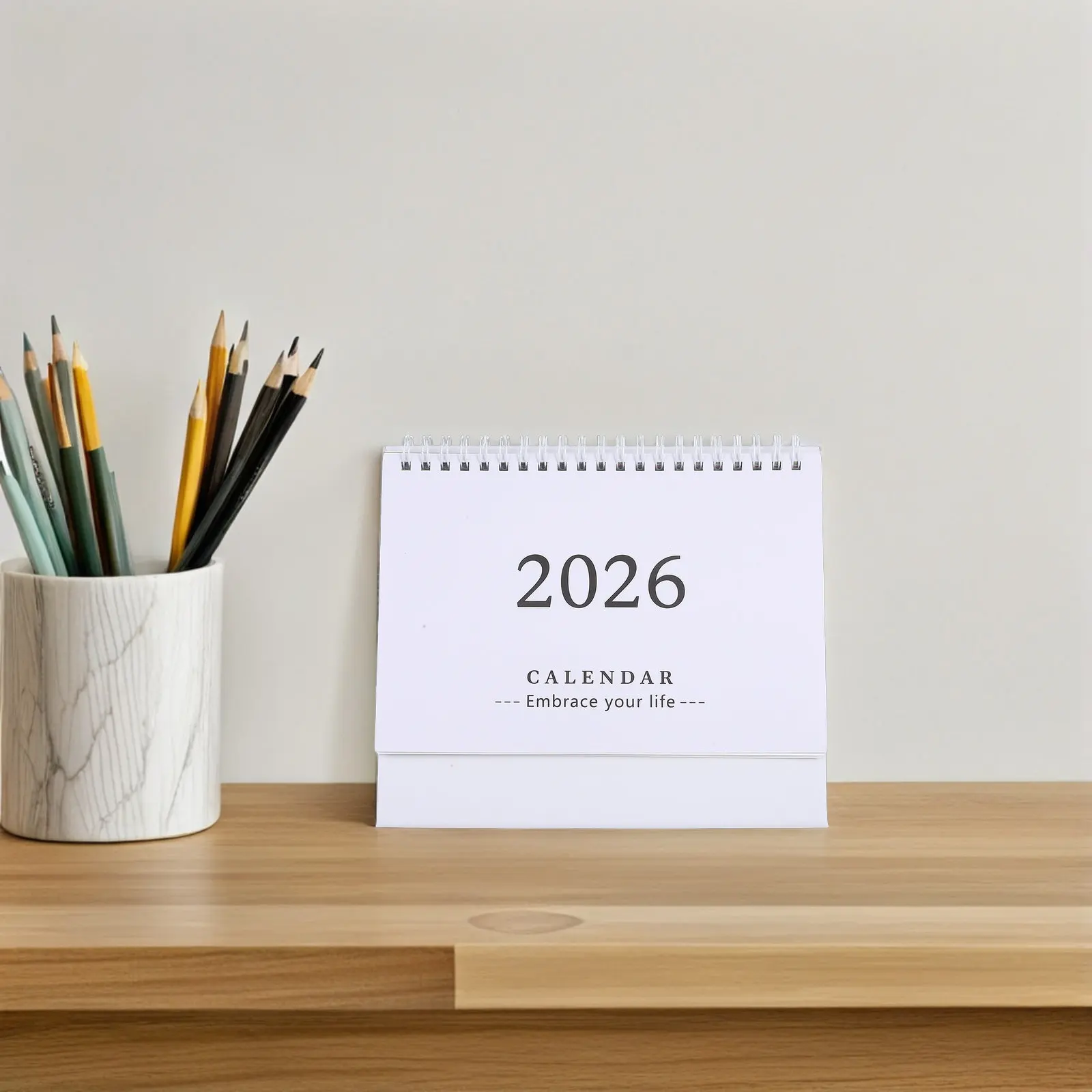 

Настольный календарь на 2026 год, минималистичный, складной, с откидными страницами, ежемесячный планировщик для офиса и дома, маленький настольный календарь