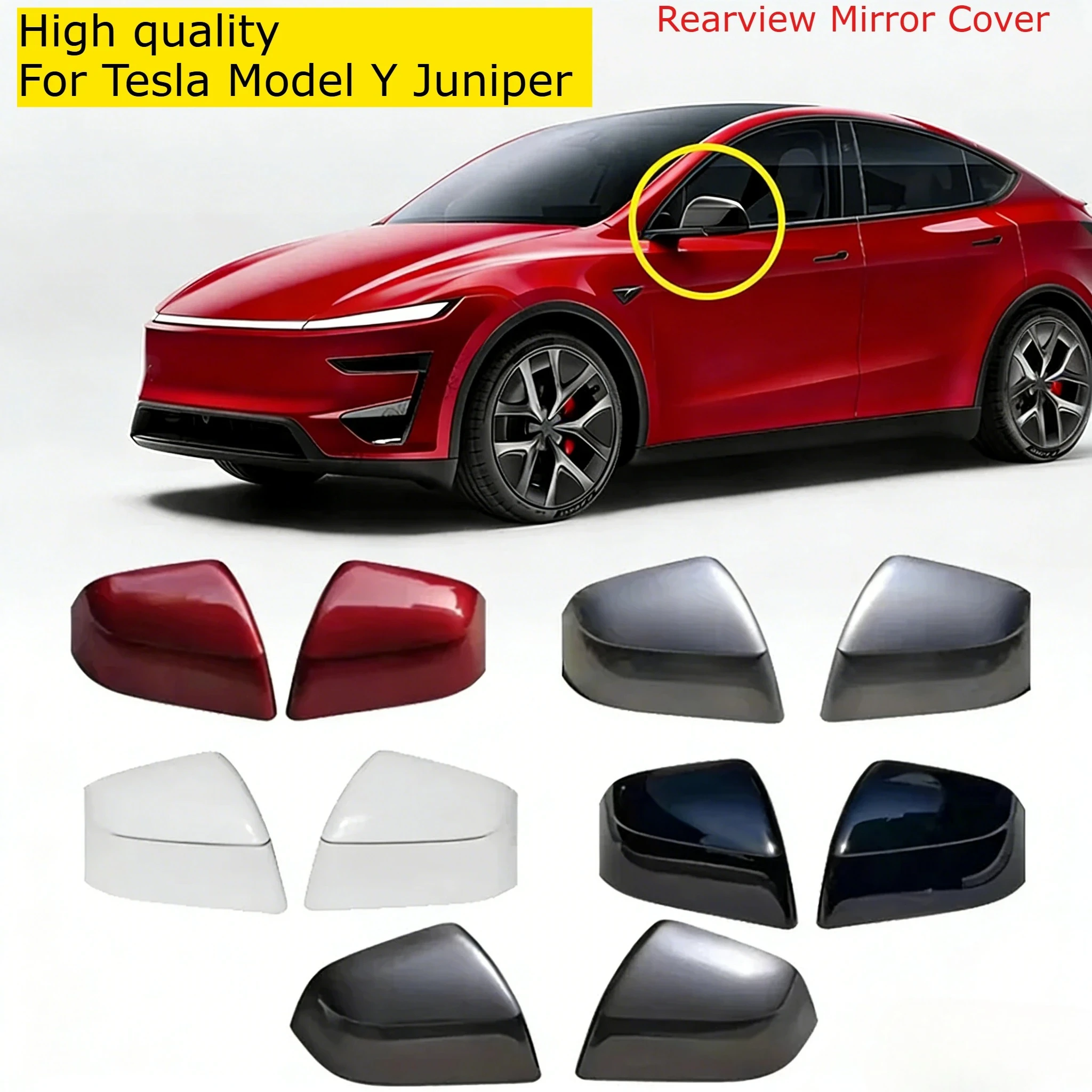 

1 Pair Rearview Mirror Cover for Tesla Model Y Juniper 2025 2026 Car Rear Mirror Housing Side Door Mirror Caps Shell Replacement