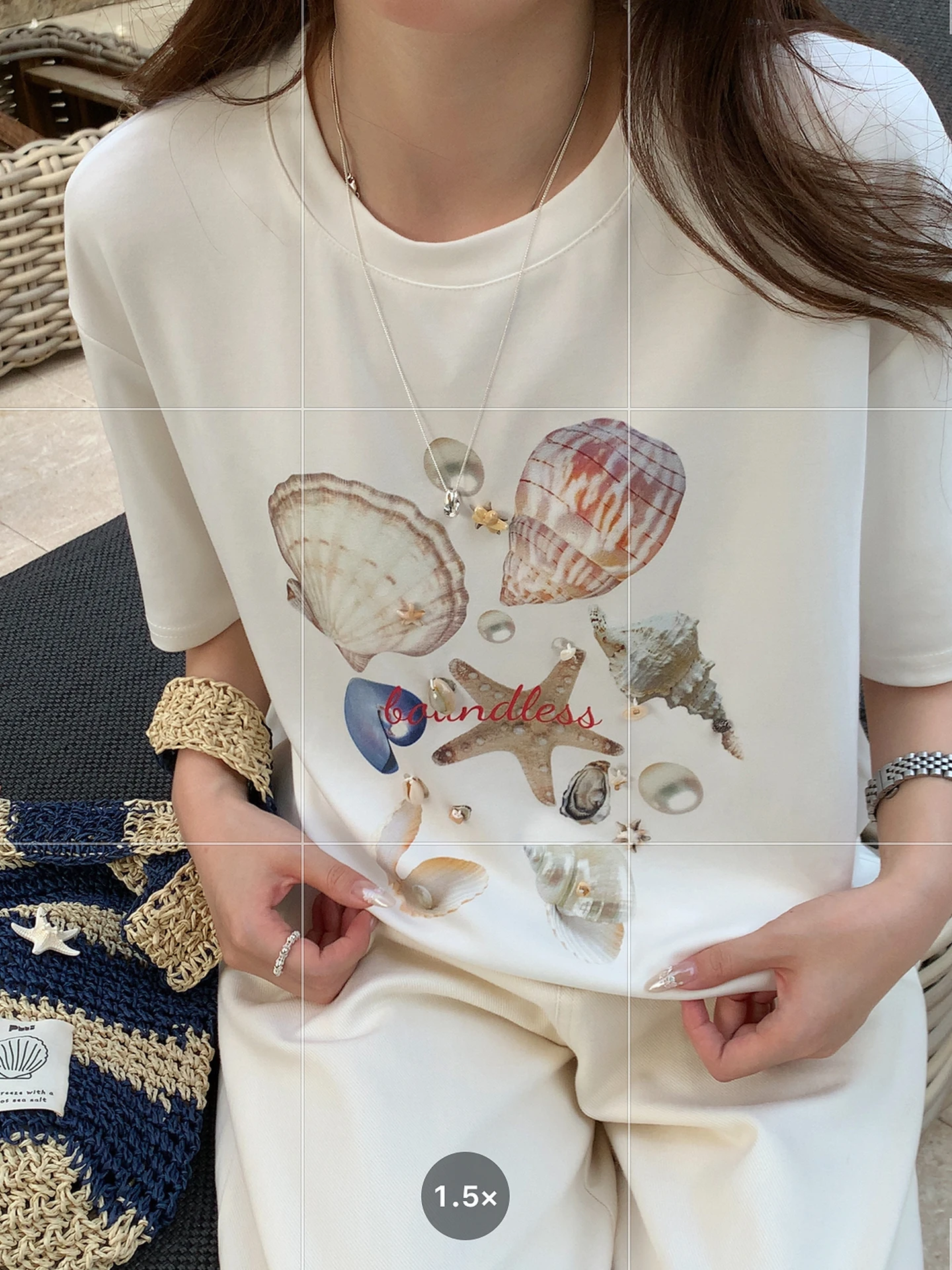 High Intelligence Loose Casual Korean Style Short Sleeve T-Shirt Star Sea  Collection Comfortable Breathable Cotton Blend