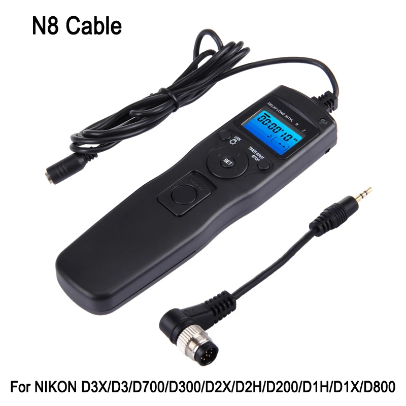 RST-7004 N8 Cable Digital Time Camera Shutter Release Remote Controller For NIKON D3X D3 D700 D300 D2X D2H D200 D1H D1X D800