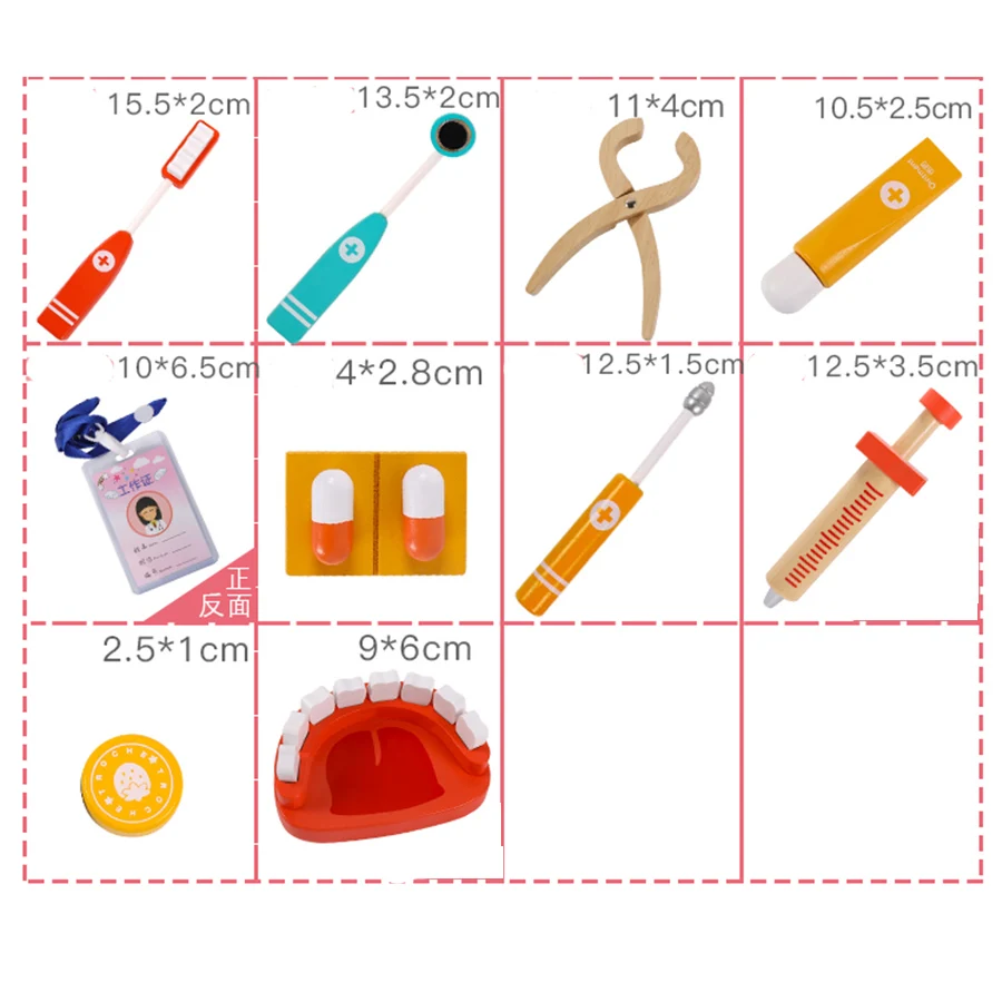 子供用木製ドクターセットごっこ遊び医療キットシミュレーションナースロールプレイングおもちゃ男の子と女の子のためのギフト子供のため