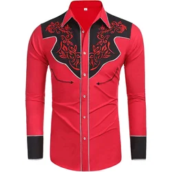 Solapa de estilo étnico tribal occidental para hombre, traje informal de manga larga con botones para deportes al aire libre y calle, novedad de 2023, gran oferta