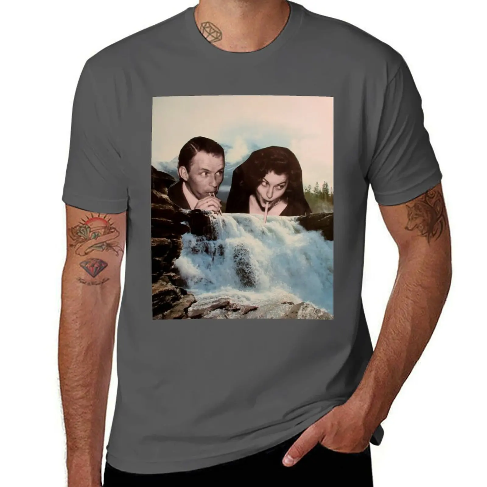 The Waterfall T-Shirt man t shirts graphic man t shirt graphic cotton t shirts man 100% T-Shirt