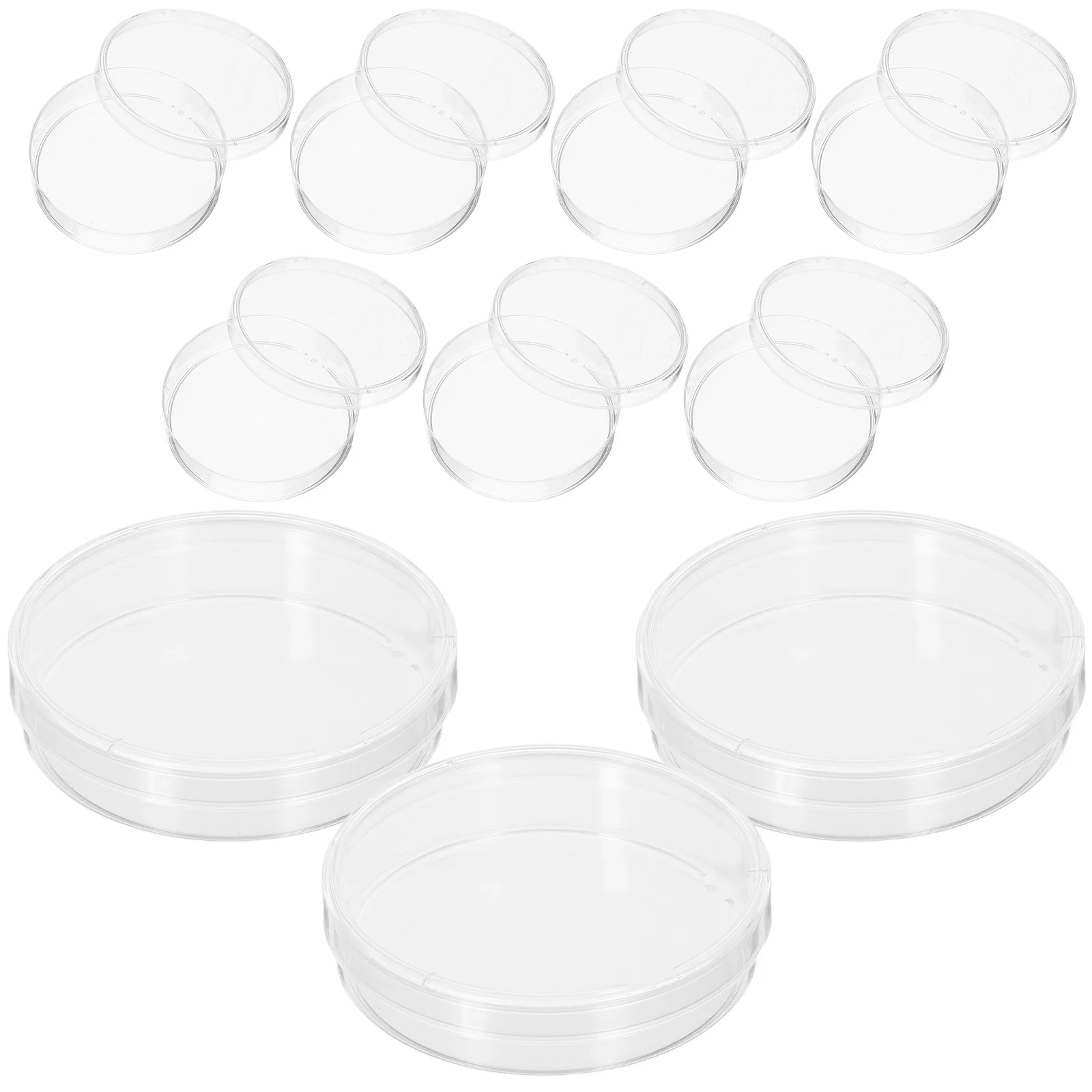 10 Pcs 60mm Lab Petri Dishes with Cover Transparent Glass Sterile Container for Cell Experiments