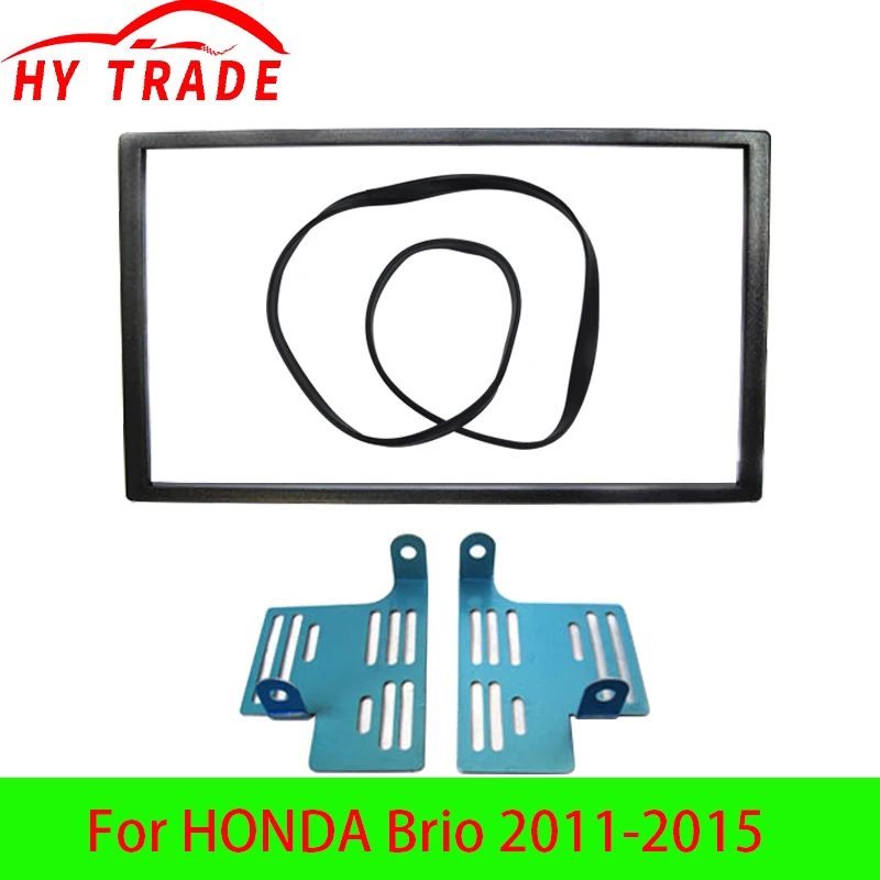 Adaptador de marco de Radio estéreo para coche HY para HONDA Brio 2011-2015 reproductor de Audio CD/DVD instalación de marco facial de tablero 2Din