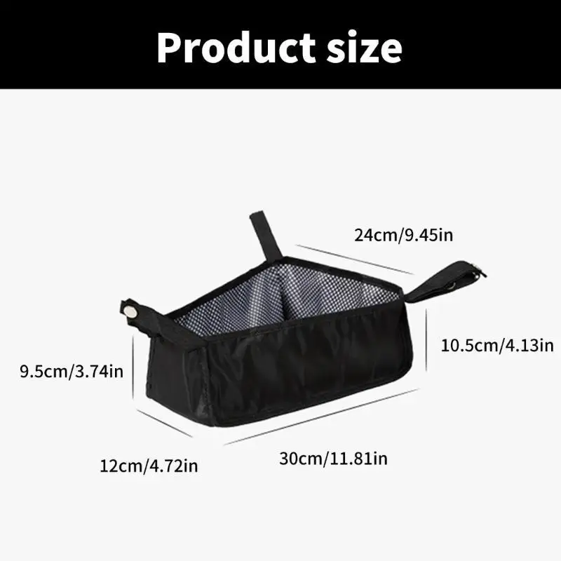 652F Oxford Cloth Infant Carriage Undercarriage Storage Bag Organiser Basket with Spill Resistant Designing and Ample Space