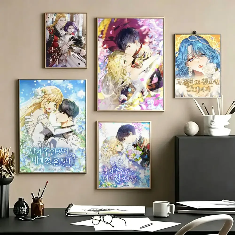 comic The Male Lead Proposed to Me HD Self Adhesive Waterproof Art Print Wall Decor for Bed Living Home Gift