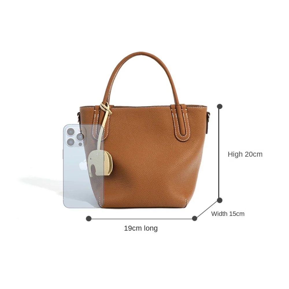 Bucket Bags for Women Luxury Designer Handbags Cowhide Shoulder Crossbody Bags Fashion Mini Tote Purse Genuine Leather