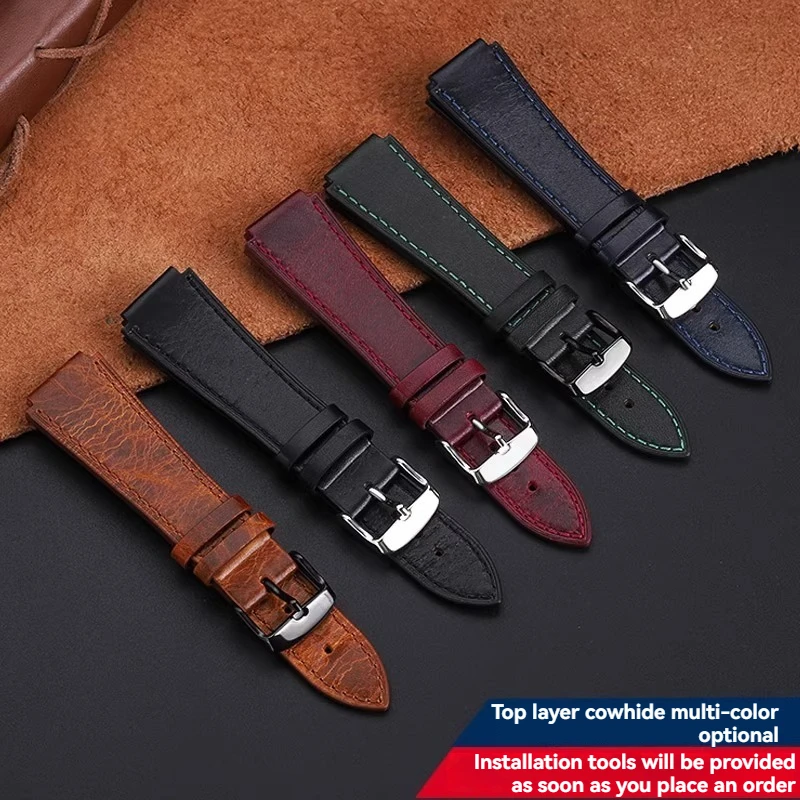 18MM Retro Cowhide Watchband for G-Shock Casio A158 A158W/A168/f91w/AE-1200/A159/A169 AE1300 Series Vintage quick release strap