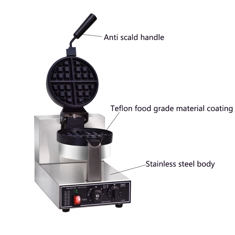 Commercial Waffle Maker Electric Hodo Sweets Machine Baking Biscuit Machine Rotatable Head Egg Cake Maker 1300W 110-220V