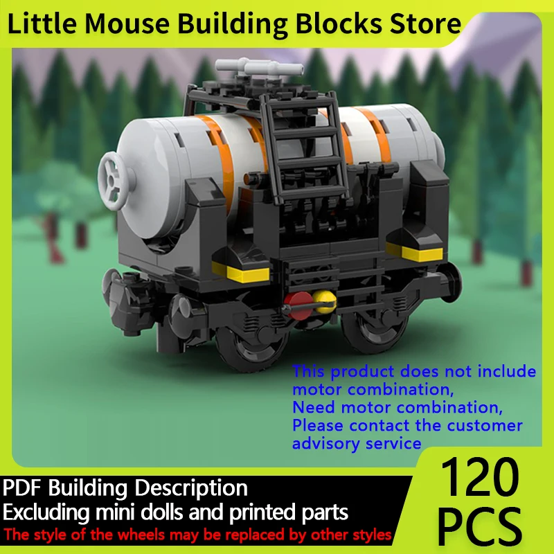 

Модель городской автомобиль MOC, строительные кирпичи, железнодорожный поезд, маленький цистерна, модульная технология, детские праздничные подарки, сборка игрушек, костюм