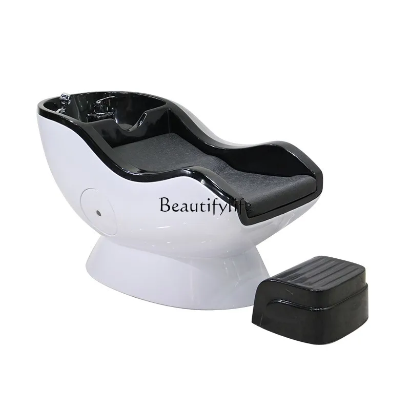 

Fiberglass High-End Barber Shop Minimalist Japanese Style Shampoo Chair Retro Lying Half Flushing Bed