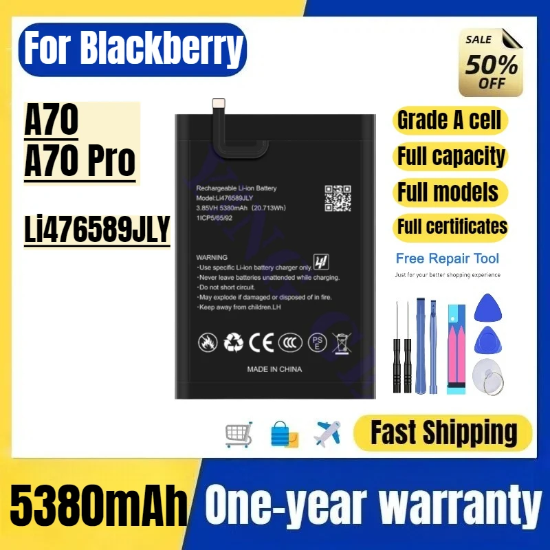 

Li476589JLY for Blackberry A70/A70 Pro Mobile Phone Batteries High Quality High Capacity Battery Replacement Bateria with Tools