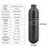 Alsafe-カーボンファイバーガスシリンダー,スキューバダイビング水族館,ソーダ水エアタンク,マット,CO2,m18 * 1.5,300bar,4500psi,0.36l 6