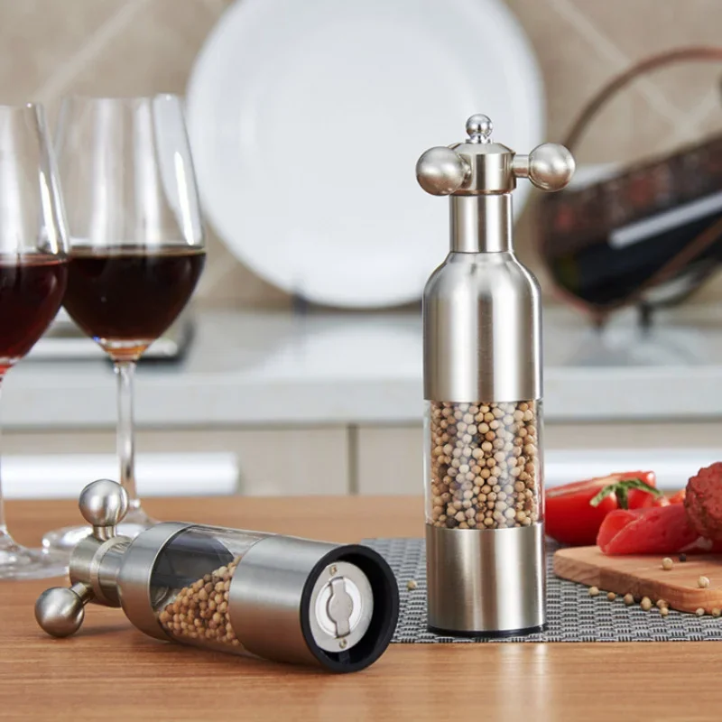 Heavy Steel Spice Salt and Pepper Mill, Manual Hand Rotate,  Grinder, Kitchen Accessories