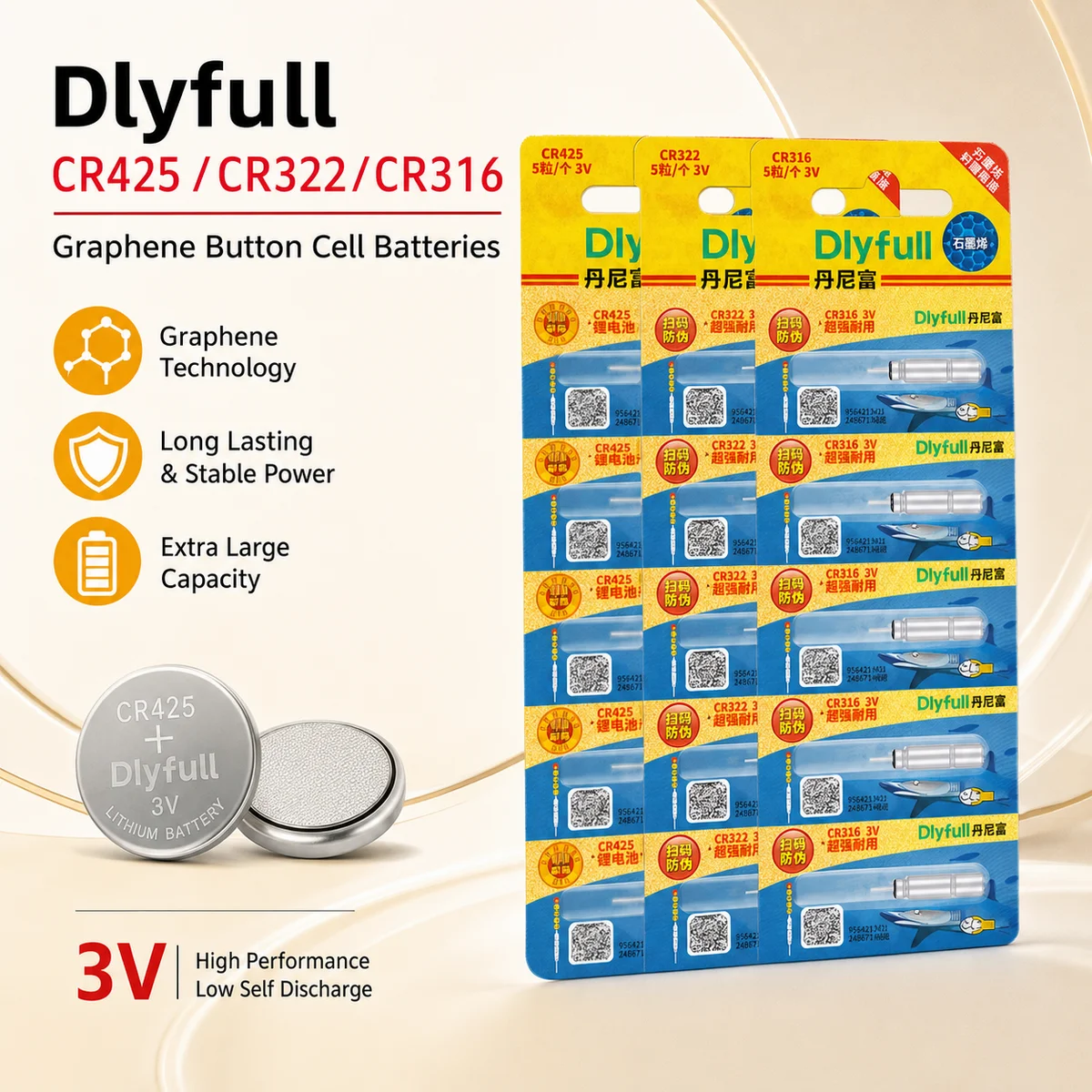 Lithium Pin Battery CR425 CR435 CR322 CR311 CR316 3V 100PCS For Luminous Fishing Floats Electric Float Replacement Tools