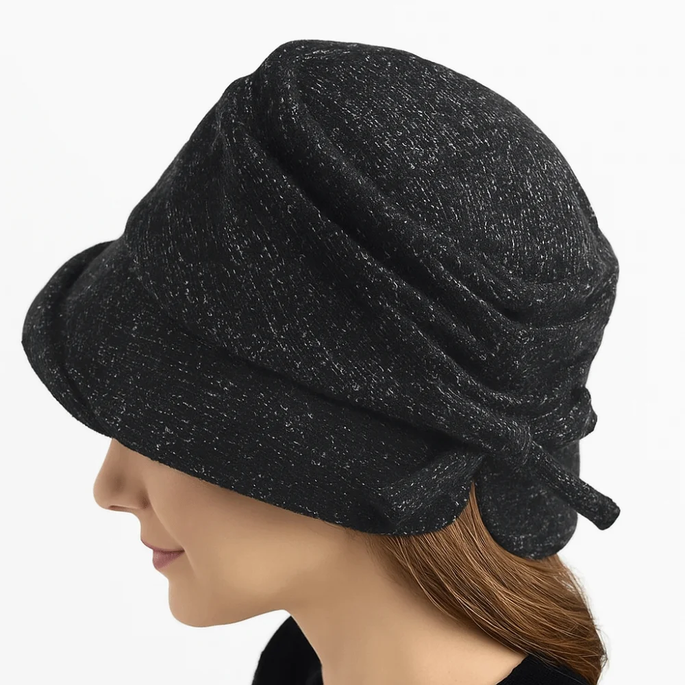 

Fashion Thickened Fisherman Hat Windproof Large Bowknot Women Hat Warm Sun Protection Woolen Bucket Hat Winter
