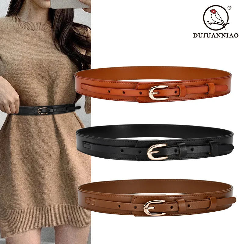 

Women's leather belt simple retro style belt to match skirt decorative pants belt