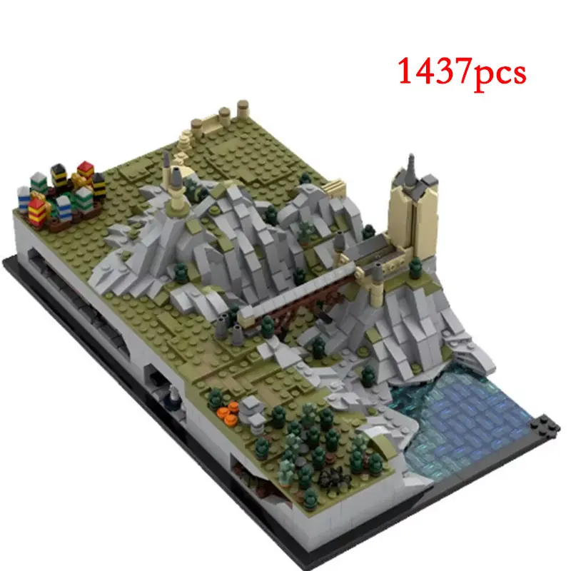 Spot MOC Architecture Castle Ground Expansion DIY Assembly Puzzle Toy Model Ornament