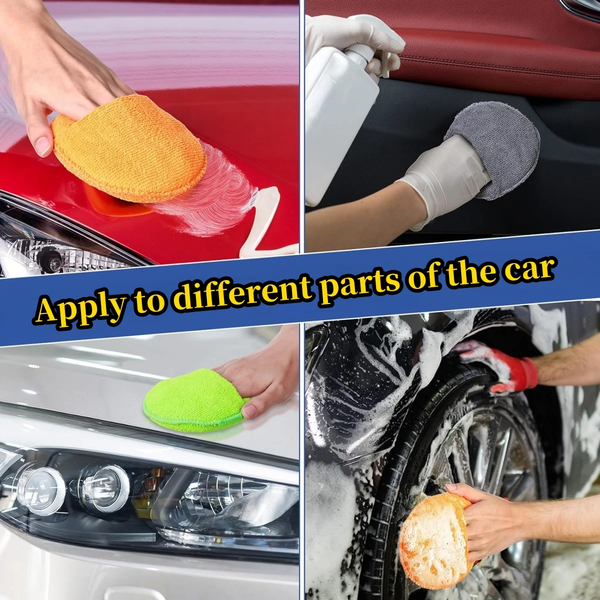 Microfiber Car Applicator Pads Advanced Square Car paint Polishing and Waxing Sponges Cars Paint and cockpit Detailing Care Tool