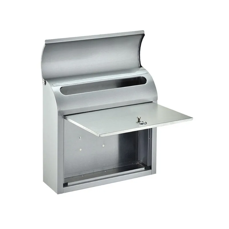 

Household stainless steel mailbox, villa room wall-mounted mailbox with lock, large outdoor mailbox