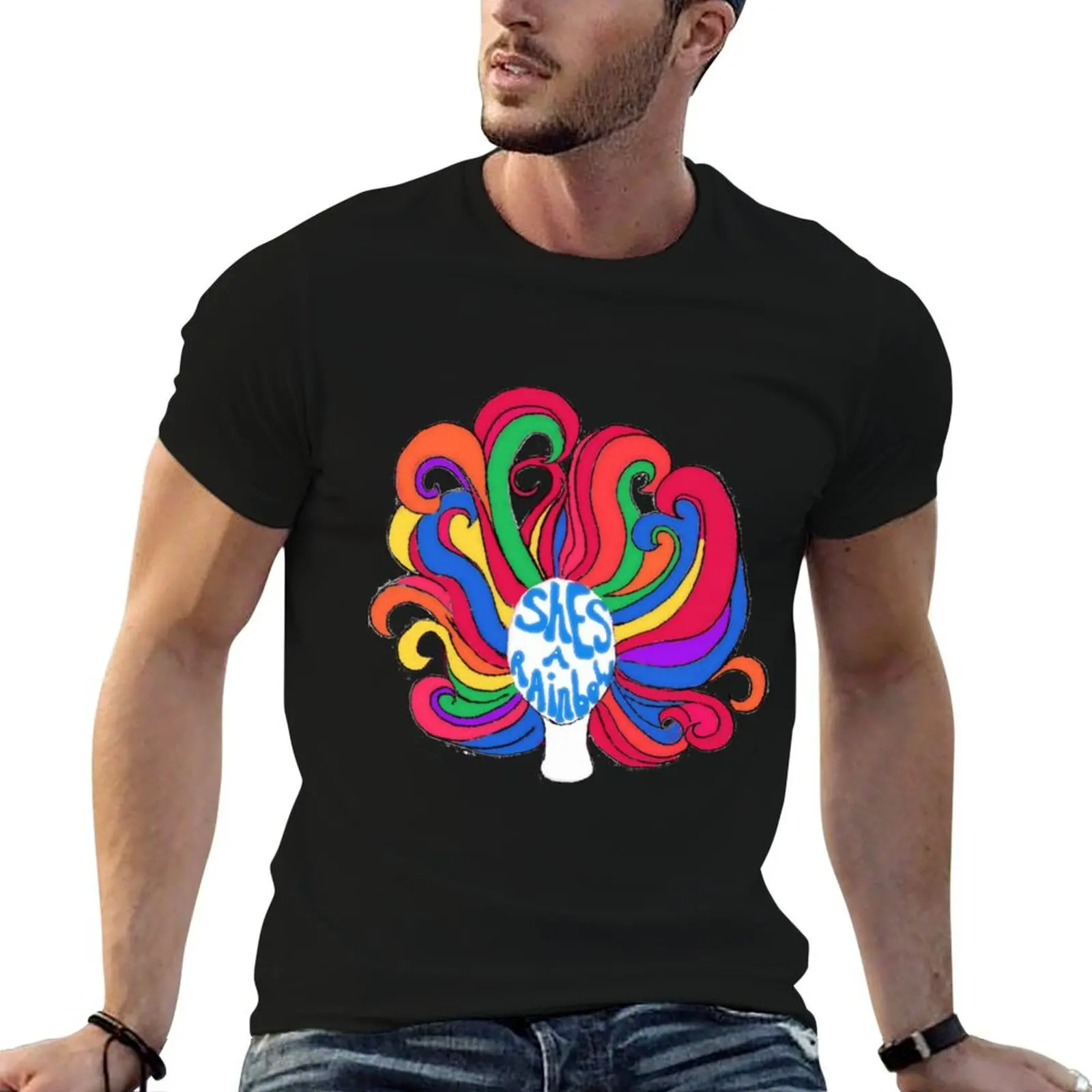 Shes a Rainbow T-Shirt Streetwear Print Tee Shirt