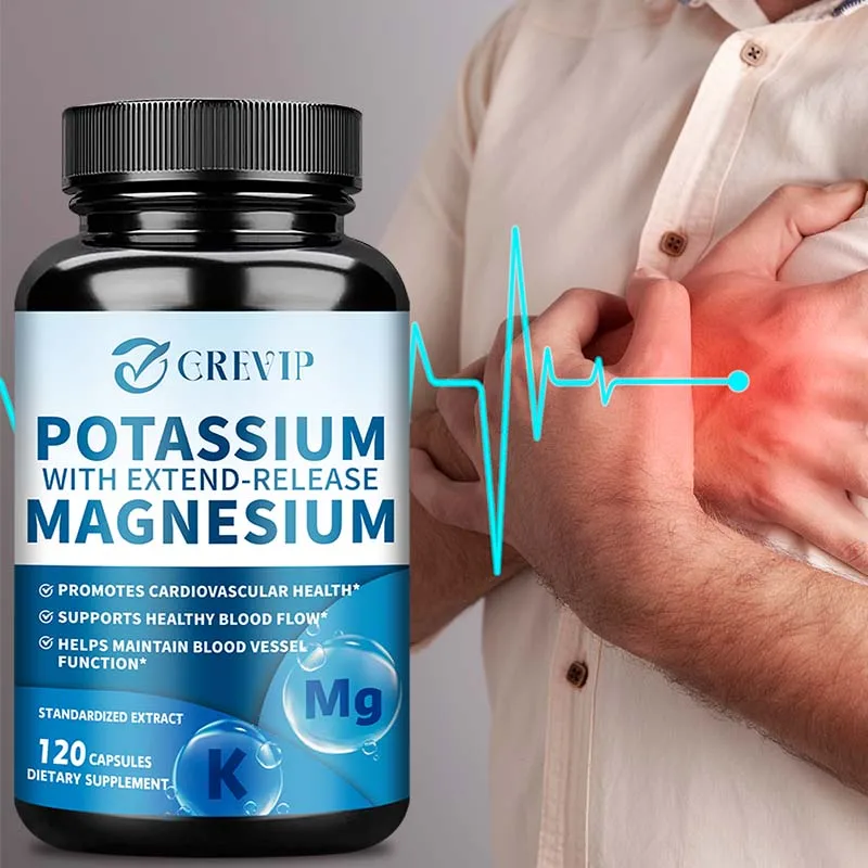 Potassium Magnesium - Improve Sleep Quality, Reduces Fatigue and Headaches, Benefits Bone and Heart Health, Immune System