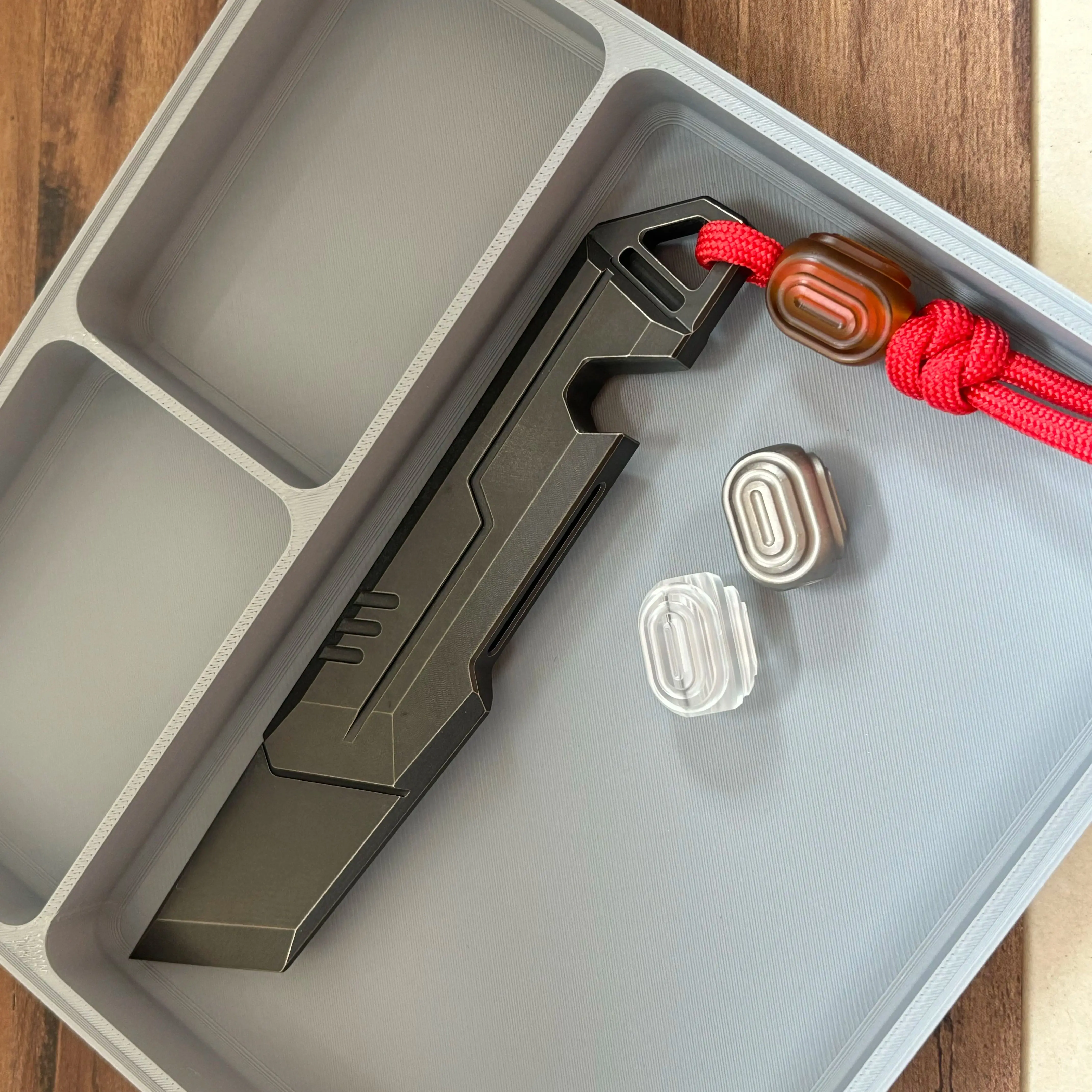 

Titanium PEI Lanyard Paracord Beads Necklace DIY Cord Pendants Keychain Pendant EDC Zipper Head