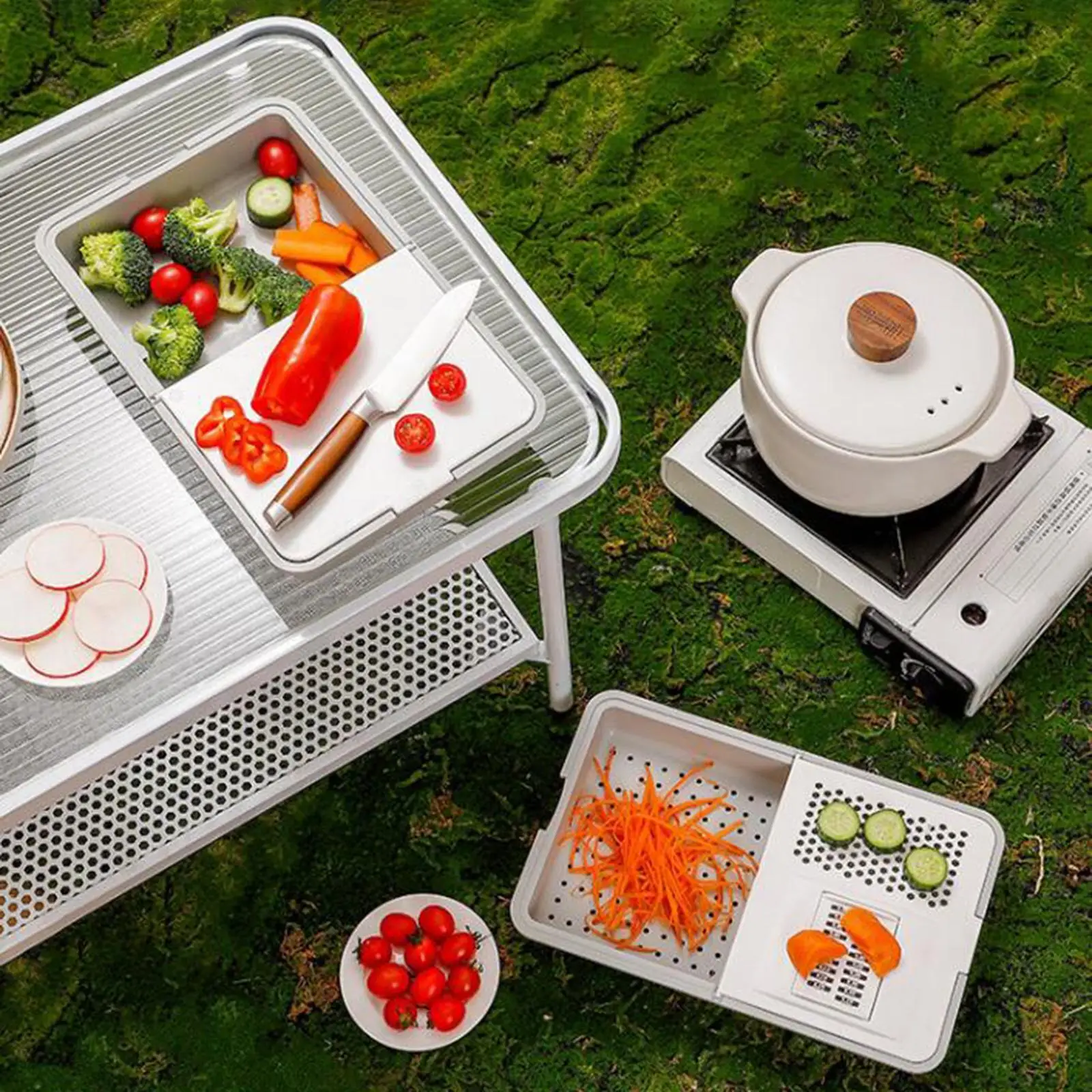 

Manual Vegetable Slicer Multifunction Time Saving Easy to Clean Kitchen Chopper Tool for Onion Cabbage Tomato Carrot Draining