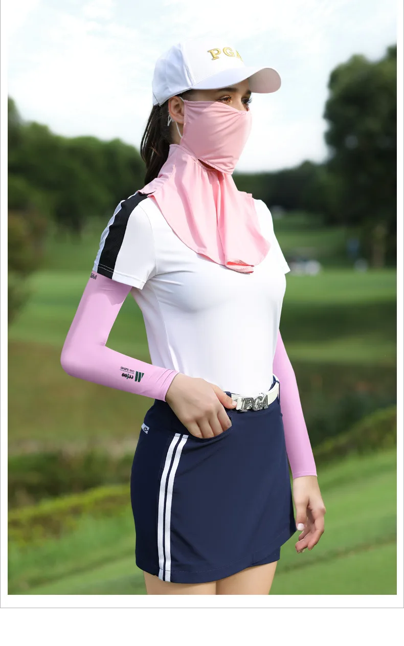 PGM Golf Arm Sunscreen Sleeves, Ice Silk, Breathable, Quick Dry, Running Sportswear, Sun UV Protection, Long Arm Cover, Cycling