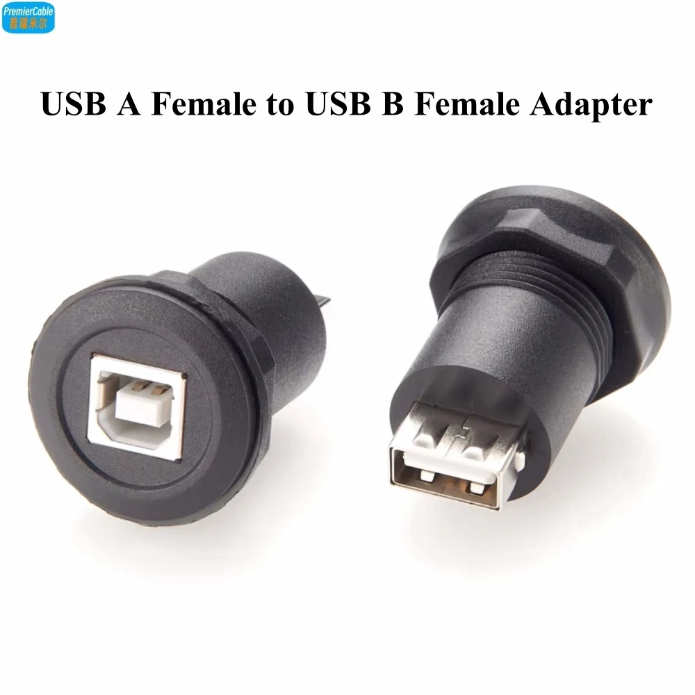 

USB 2.0 A to USB B Converter USB A Female to usb B Female Round Panel Mount USB Connector 22mm USB adapter Coupler Extender Jack