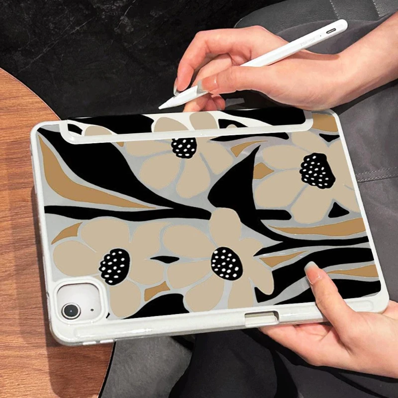 

Чехол для Ipad Air3 10,5, планшетов с коричневым цветком для Air 4 Air 5 IPad Pro 11 2022 10,2 7th 8th 9th Gen IPad 10 поколения
