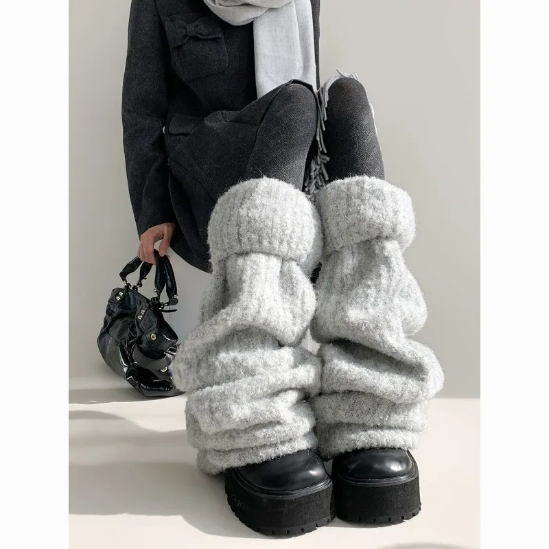 Y2K Harajuku Gothic Lolita Beinwärmer für Damen, knielang, ausgestellte Beinsocken, weiche Beinabdeckung, modisch, süß, für Cosplay und den Alltag
