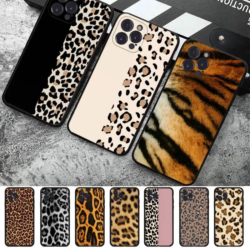 Fashion Tiger Leopard Print Phone Case Silicone Soft For iphone 14 13 12 11 Pro Mini XS MAX 8 7 6 Plus X 2020 XR Shell