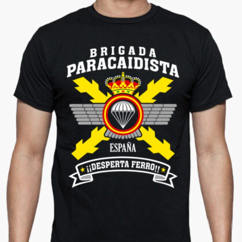 

Рокиски брипак. Футболка Guardia Paracaidista Española Мужская хлопковая футболка с коротким рукавом и круглым вырезом