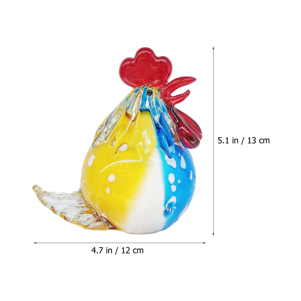 

Creative Chicken Desktop Ornament Detailed Crystal Glass Chicken Decoration Garden Home Tabletop Cartoon Chick Adornment