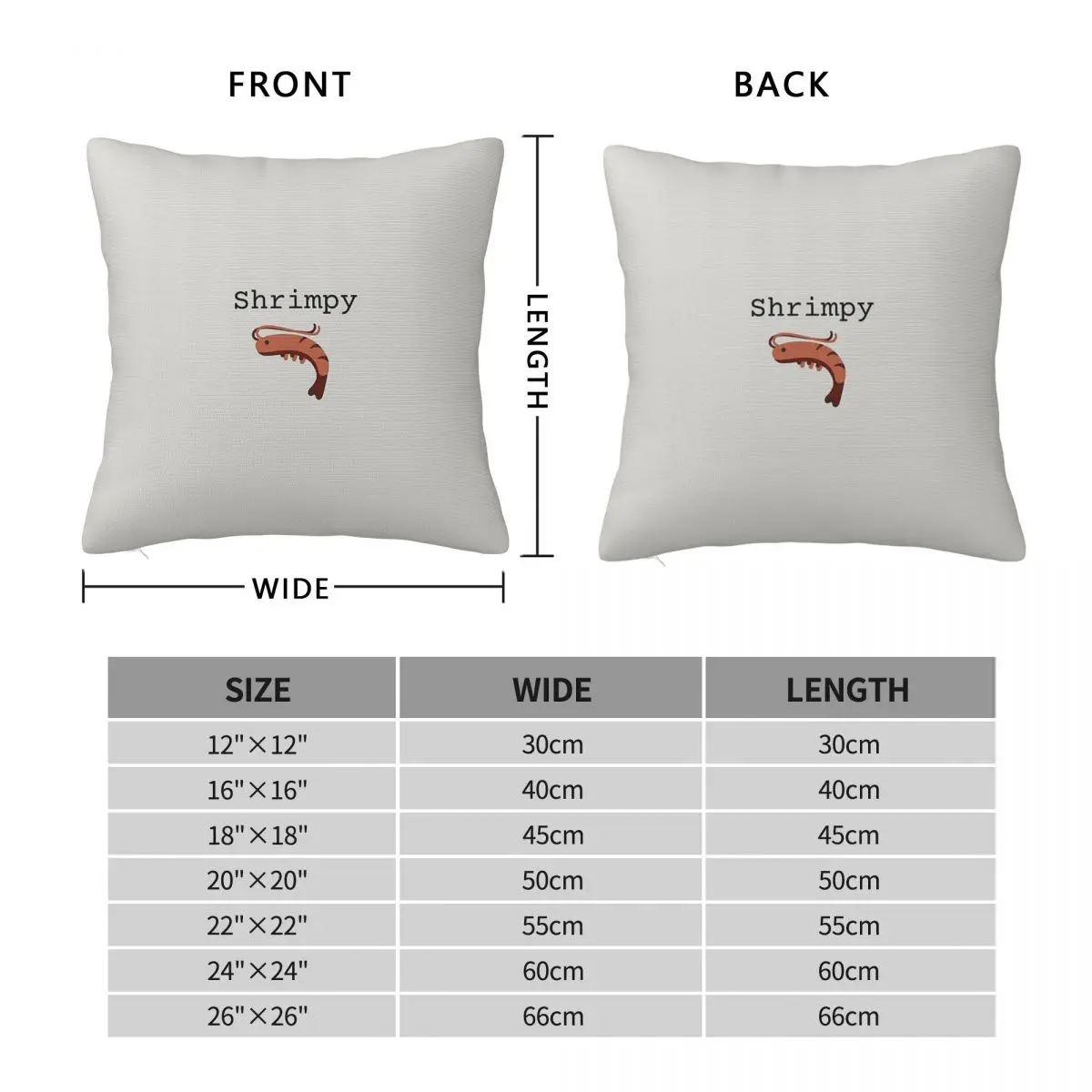 Shrimpy Shrimp Marine Square Pillowcase Polyester Linen Velvet Printed Zip Decorative Throw Pillow Case Sofa Cushion Cover 45x45