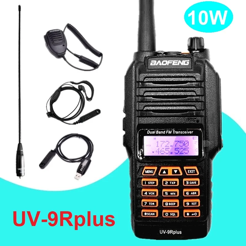 

Free Shipping Baofeng uv 9r plus 10w Long Range Walkie Talkie Waterproof Ham Radio Stations Scanner Radio Transceiver UV-9R uv9r