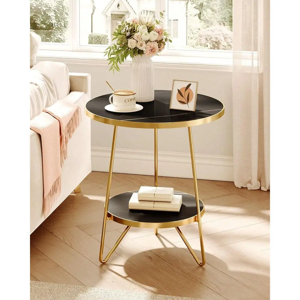 

Прикроватная тумбочка LITTLE TREE с имитацией мрамора, круглая, 2-уровневая, для спальни