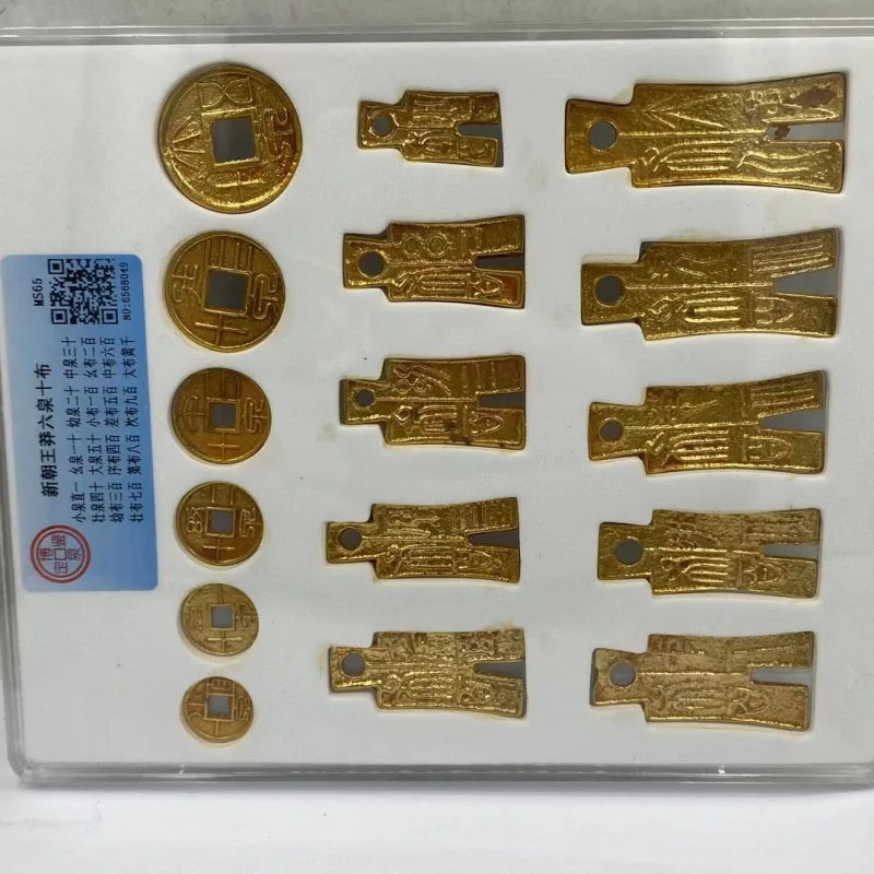 

Ancient Crafts Ancient Coins New Dynasty Wang Mang Six Quan Ten Bu Graded Coins Gold Coins Collectible Gift