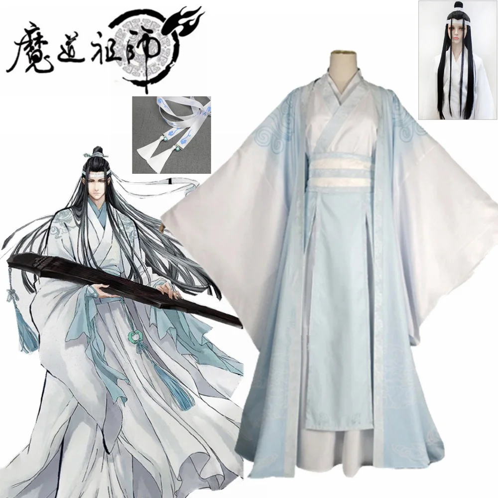 

Lan Wangji Cosplay Mo Dao Zu Shi Original LanZhan Ancient Costume Wig Grandmaster of Demonic Halloween Costume for Men