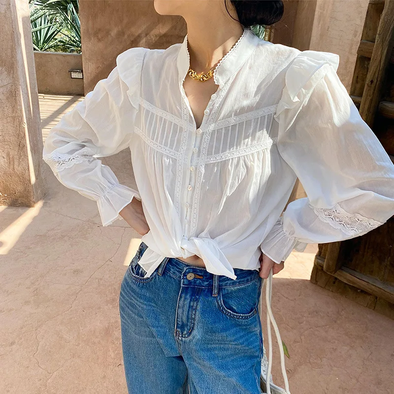 Women's Classic Shirt 2024 Spring New French Shirt Women's Long sleeved New Women's Cotton White Shirt Women's Design