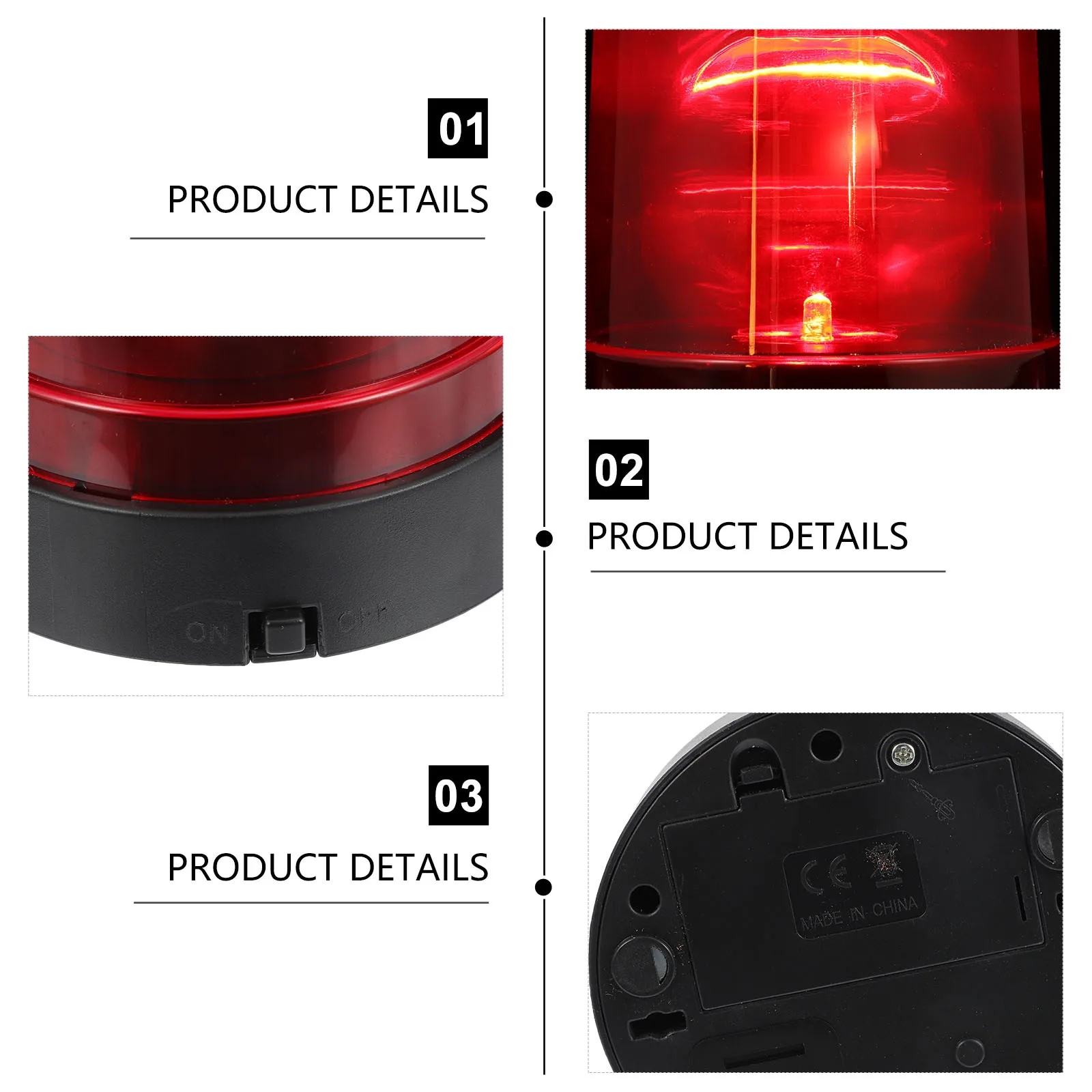 

Red LED Fire-Fighting Alert Lamp Rotating Flashing Warning Light Decorative Emergency Role Play Accessory Fire-Fighting Light