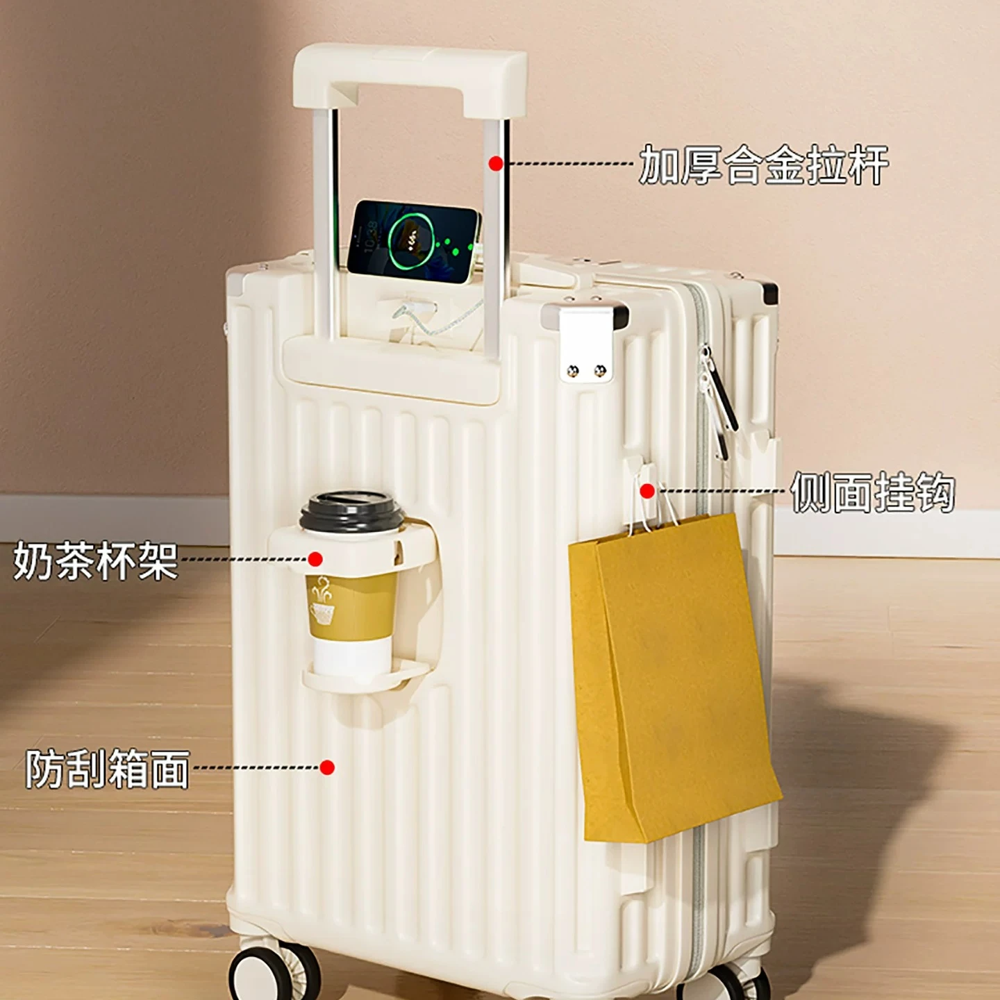20 Inch Women Carry On Luggage Flight Approved, 24 Inch Men Thickened Sturdy Password TrolleySuitcase, Wear-resistant Reinforced