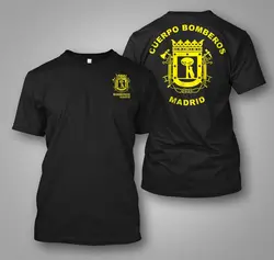 Spain Madrid Firefighter Fire Brigade Cuerpo Bomberos T-Shirt Short Sleeve Casual 100% Cotton T Shirt