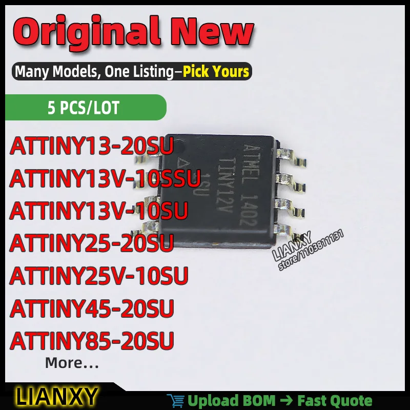 ATTINY13V-10SSU ATTINY25V-10SU ATTINY85-20SU ATTINY13V-10SU ATTINY25-20SU ATTINY45-20SU ATTINY13-20SU ATTINY13-20SSU SOIC-8
