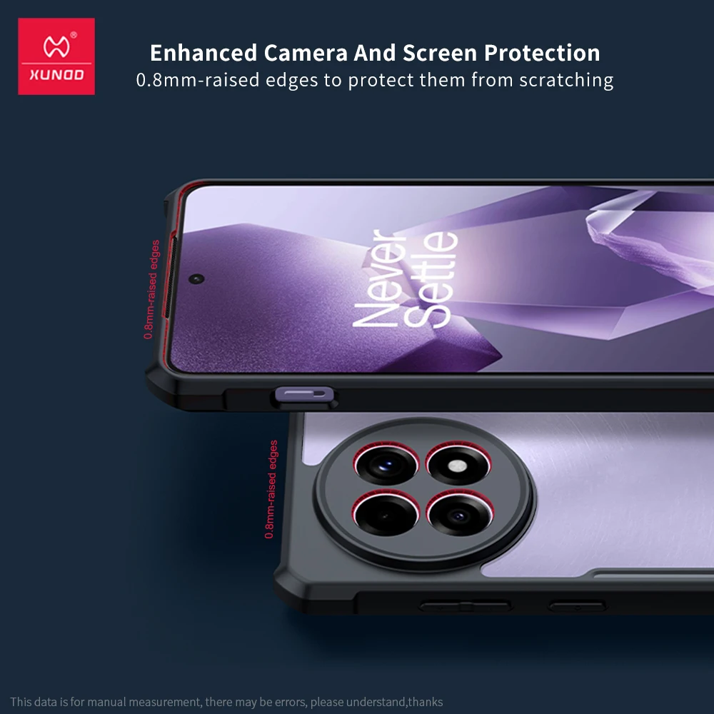 Funda para Xundd funda para OnePlus ACE 5, 5 Pro, 13R Airbags a prueba de golpes PC + marco de TPU funda trasera transparente para teléfono