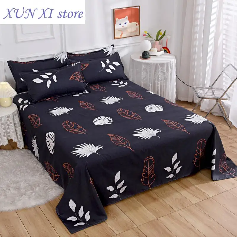 New 3pieces Bedding Sheet set Home Textile Printing Color Flat Sheets Polyester sheets for bed With 2pieces Pillowcase