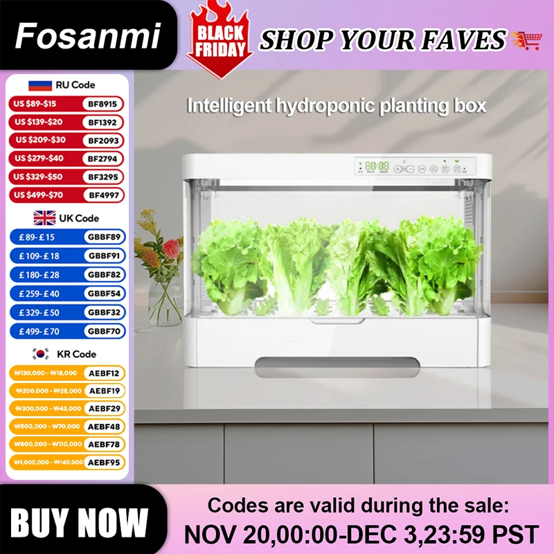 

Indoor Garden Hydroponics Growing System Kit 30 Sites Soilless Planting Gardening Box Intelligent Control Of Temperature& Light